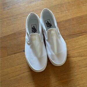 Vans Classic White Canvas Slip-Ons